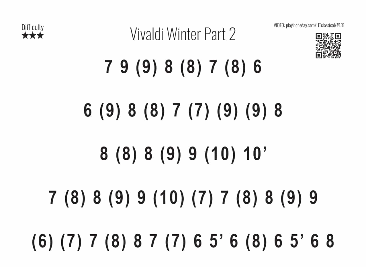 Vivaldi Winter Part 2 easy tabs